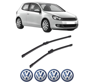Set stergatoare auto Volkswagen GOLF VI (5K1) din 2008-2013, pentru parbriz auto, 2 bucati, Bosch Aerotwin, din cauciuc siliconat rezistent, 4 Stickere Auto Volkswagen - Img 2