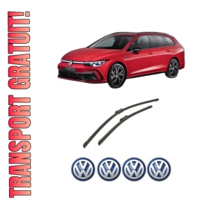 Set stergatoare auto Volkswagen GOLF VIII Variant (CG5, DB5) din 2020-2024, pentru parbriz auto, 2 bucati, Bosch Aerotwin, din cauciuc siliconat rezistent, 4 Stickere Auto Volkswagen
