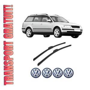 Set stergatoare auto Volkswagen PASSAT B5 Variant (3B5) din 1997-2000, pentru parbriz auto, 2 bucati, Bosch Aerotwin Retrofit, din cauciuc siliconat rezistent, 4 Stickere Auto Volkswagen