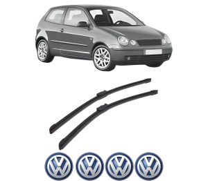 Set stergatoare auto Volkswagen POLO IV (9N_, 9A_) din 2001-2009, pentru parbriz auto, 2 bucati, Bosch Aerotwin, din cauciuc siliconat rezistent, 4 Stickere Auto Volkswagen - Img 2