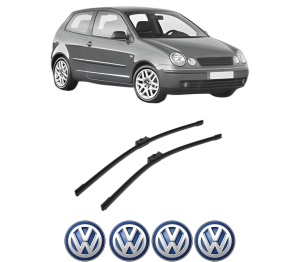 Set stergatoare auto Volkswagen POLO IV (9N_, 9A_) din 2001-2009, pentru parbriz auto, 2 bucati, Bosch Aerotwin, din cauciuc siliconat rezistent, 4 Stickere Auto Volkswagen - Img 2