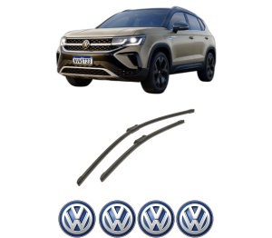 Set stergatoare auto Volkswagen TAOS (CL1, CP1, CQ1) din 2020-2021, pentru parbriz auto, 2 bucati, Bosch Aerotwin, din cauciuc siliconat rezistent, 4 Stickere Auto Volkswagen - Img 2