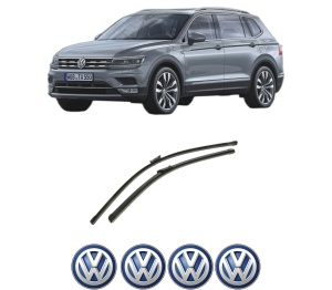 Set stergatoare auto Volkswagen TIGUAN ALLSPACE (BW2, BJ2) din 2017-2021, pentru parbriz auto, 2 bucati, Bosch Aerotwin, din cauciuc siliconat rezistent, 4 Stickere Auto Volkswagen - Img 2