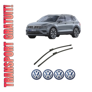 Set stergatoare auto Volkswagen TIGUAN ALLSPACE (BW2, BJ2) din 2017-2021, pentru parbriz auto, 2 bucati, Bosch Aerotwin, din cauciuc siliconat rezistent, 4 Stickere Auto Volkswagen