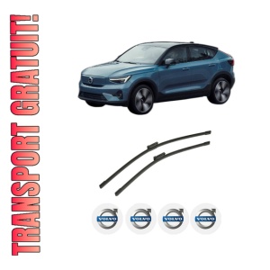 Set stergatoare auto VOLVO C40 (539) din 2021-2022, pentru parbriz auto, 2 bucati, Bosch Aerotwin, din cauciuc siliconat rezistent, 4 Stickere Auto VOLVO