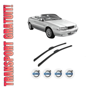 Set stergatoare auto VOLVO C70 I Convertible (873) din 1998-2005, pentru parbriz auto, 2 bucati, Bosch Aerotwin Retrofit, din cauciuc siliconat rezistent, 4 Stickere Auto VOLVO