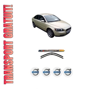 Set stergatoare auto VOLVO S40 II (544) din 2004-2012, pentru parbriz auto, 2 bucati, Bosch Aerotwin, din cauciuc siliconat rezistent, 4 Stickere Auto VOLVO