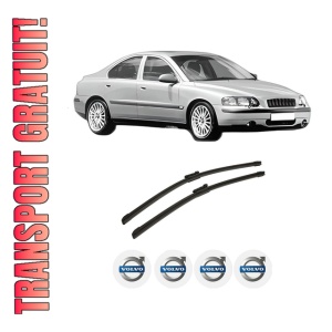 Set stergatoare auto VOLVO S60 I (384) din 2000-2010, pentru parbriz auto, 2 bucati, Bosch Aerotwin, din cauciuc siliconat rezistent, 4 Stickere Auto VOLVO