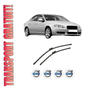 Set stergatoare auto VOLVO S80 II (124) din 2006-2016, pentru parbriz auto, 2 bucati, Bosch Aerotwin, din cauciuc siliconat rezistent, 4 Stickere Auto VOLVO