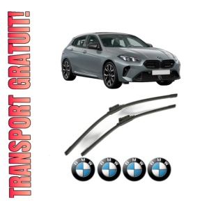 Set stergatoare BMW Seria 1 (F70) din 2024, pentru parbriz auto, 2 bucati, Bosch Aerotwin, din cauciuc siliconat rezistent, 4 Stickere Auto BMW Seria