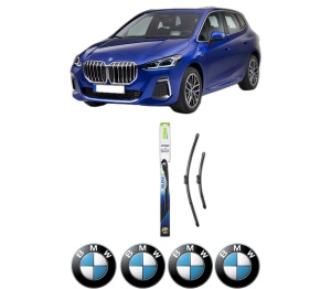 Set stergatoare BMW Seria 2 Active Tourer (U06) din 2021-2022, pentru parbriz auto, 2 bucati, Valeo Silencio, din cauciuc siliconat rezistent, 4 Stickere Auto BMW Seria v34794