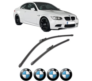 Set stergatoare BMW Seria 3 Coupe (E92) din 2006-2013, pentru parbriz auto, 2 bucati, Valeo Silencio Xtrm, din cauciuc siliconat rezistent, 4 Stickere Auto BMW Seria v38694