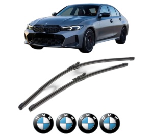 Set stergatoare BMW Seria 3 (G20, G80, G28) din 2018-2024, pentru parbriz auto, 2 bucati, Valeo Silencio Xtrm, din cauciuc siliconat rezistent, 4 Stickere Auto BMW Seria v38814