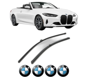 Set stergatoare BMW Seria 4 Convertible (G23, G83) din 2020-2024, pentru parbriz auto, 2 bucati, Bosch Aerotwin, din cauciuc siliconat rezistent, 4 Stickere Auto BMW Seria v56294