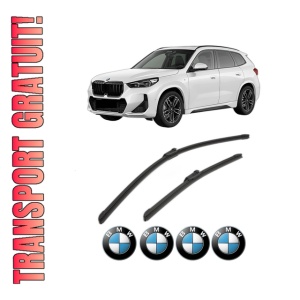 Set stergatoare BMW Seria X1 (U11) din 2022-2024, pentru parbriz auto, 2 bucati, Bosch Aerotwin, din cauciuc siliconat rezistent, 4 Stickere Auto BMW Seria