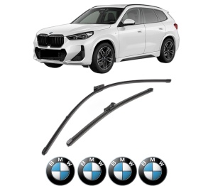 Set stergatoare BMW Seria X1 (U11) din 2022-2024, pentru parbriz auto, 2 bucati, Valeo Silencio Xtrm, din cauciuc siliconat rezistent, 4 Stickere Auto BMW Seria v36294
