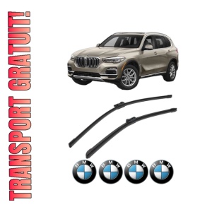 Set stergatoare BMW Seria X5 Van (G05) din 2019-2023, pentru parbriz auto, 2 bucati, Bosch Aerotwin, din cauciuc siliconat rezistent, 4 Stickere Auto BMW Seria