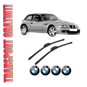 Set stergatoare BMW Seria Z3 Coupe (E36) din 1998-2003, pentru parbriz auto, 2 bucati, Bosch Aerotwin Retrofit, din cauciuc siliconat rezistent, 4 Stickere Auto BMW Seria