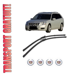 Set stergatoare CADILLAC BLS Wagon din 2007-2010, pentru parbriz auto, 2 bucati, Valeo Silencio Xtrm, din cauciuc siliconat rezistent, 4 Stickere Auto CADILLAC - Img 1