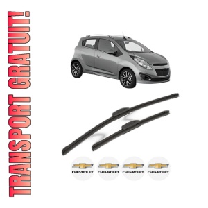 Set stergatoare CHEVROLET SPARK (M300) din 2010, pentru parbriz auto, 2 bucati, Bosch Aerotwin Retrofit, din cauciuc siliconat rezistent, 4 Stickere Auto CHEVROLET