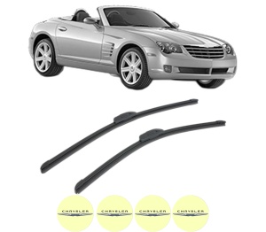 Set stergatoare CHRYSLER CROSSFIRE Roadster din 2004, pentru parbriz auto, 2 bucati, Bosch Aerotwin Retrofit, din cauciuc siliconat rezistent, 4 Stickere Auto CHRYSLER v46984