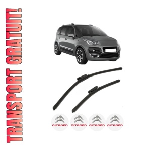 Set stergatoare CITROEN C3 PICASSO (SH_) din 2008-2017, pentru parbriz auto, 2 bucati, Bosch Aerotwin, din cauciuc siliconat rezistent, 4 Stickere Auto CITROEN