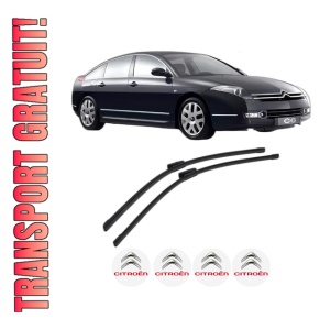 Set stergatoare CITROEN C6 (TD_) din 2005-2012, pentru parbriz auto, 2 bucati, Bosch Aerotwin Multi, din cauciuc siliconat rezistent, 4 Stickere Auto CITROEN