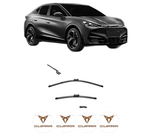 Set stergatoare CUPRA TAVASCAN (KR1) din 2024, pentru parbriz auto, 2 bucati, Valeo Silencio, din cauciuc siliconat rezistent, 4 Stickere Auto CUPRA - Img 1