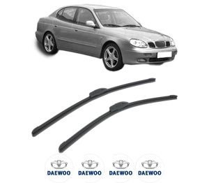 Set stergatoare DAEWOO LEGANZA (KLAV) din 1997-2000, pentru parbriz auto, 2 bucati, Bosch Aerotwin Retrofit, din cauciuc siliconat rezistent, 4 Stickere Auto DAEWOO v46924