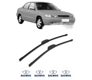 Set stergatoare DAEWOO NUBIRA Saloon (J100) din 1997-2000, pentru parbriz auto, 2 bucati, Bosch Aerotwin Retrofit, din cauciuc siliconat rezistent, 4 Stickere Auto DAEWOO v47229