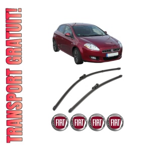 Set stergatoare FIAT BRAVO II (198_) din 2006-2014, pentru parbriz auto, 2 bucati, Valeo Silencio Xtrm, din cauciuc siliconat rezistent, 4 Stickere Auto FIAT