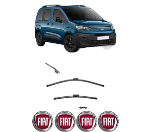 Set stergatoare FIAT DOBLO MPV (510_, 511_, 360_, 361_) din 2022-2023, pentru parbriz auto, 2 bucati, Valeo Silencio, din cauciuc siliconat rezistent, 4 Stickere Auto FIAT v34854
