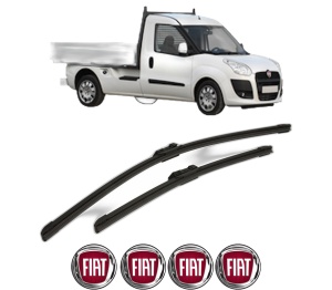 Set stergatoare FIAT DOBLO Platform/Chassis (263_) din 2010-2023, pentru parbriz auto, 2 bucati, Bosch Aerotwin, din cauciuc siliconat rezistent, 4 Stickere Auto FIAT v55449