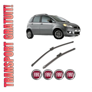 Set stergatoare FIAT IDEA (350_) din 2003-2010, pentru parbriz auto, 2 bucati, Valeo Silencio Xtrm, din cauciuc siliconat rezistent, 4 Stickere Auto FIAT