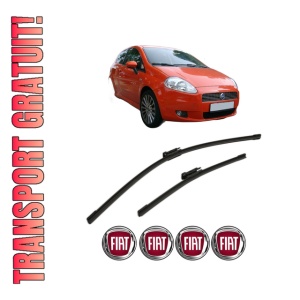 Set stergatoare FIAT PUNTO (199_) din 2012-2018, pentru parbriz auto, 2 bucati, Bosch Aerotwin Multi, din cauciuc siliconat rezistent, 4 Stickere Auto FIAT