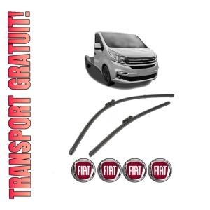 Set stergatoare FIAT TALENTO Platform/Chassis (296_) din 2016-2019, pentru parbriz auto, 2 bucati, Valeo Silencio Xtrm, din cauciuc siliconat rezistent, 4 Stickere Auto FIAT