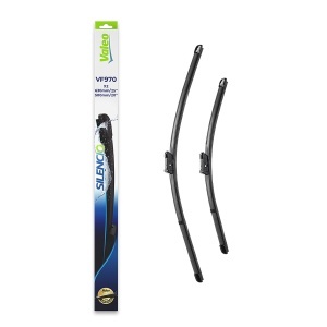 Set stergatoare FORD FOCUS IV Turnier (HP) din 2018-2022, pentru parbriz auto, 2 bucati, Valeo Silencio, din cauciuc siliconat rezistent, 4 Stickere Auto FORD v34717