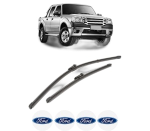 Set stergatoare FORD RANGER (TKE) din 2011-2019, pentru parbriz auto, 2 bucati, Valeo Silencio Xtrm, din cauciuc siliconat rezistent, 4 Stickere Auto FORD v38214