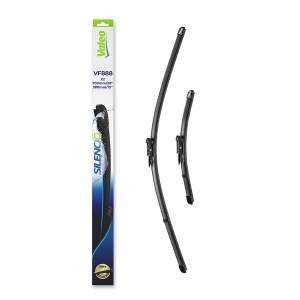 Set stergatoare FORD TRANSIT COURIER B460 Box Body/MPV din 2014-2023, pentru parbriz auto, 2 bucati, Valeo Silencio Xtrm, din cauciuc siliconat rezistent, 4 Stickere Auto FORD v35661