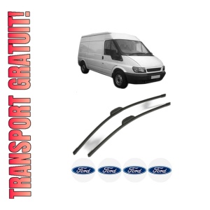Set stergatoare FORD TRANSIT Van (FA_ _) din 2000-2011, pentru parbriz auto, 2 bucati, Bosch Aerotwin Retrofit, din cauciuc siliconat rezistent, 4 Stickere Auto FORD
