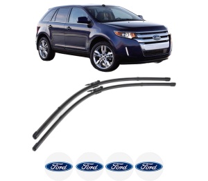 Set stergatoare FORD USA EDGE din 2014-2021, pentru parbriz auto, 2 bucati, Valeo Silencio, din cauciuc siliconat rezistent, 4 Stickere Auto FORD USA v35694