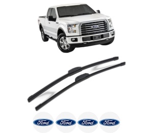 Set stergatoare FORD USA F-150 Crew Cab Pickup din 2003-2008, pentru parbriz auto, 2 bucati, Bosch Aerotwin Retrofit, din cauciuc siliconat rezistent, 4 Stickere Auto FORD USA v46289