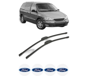 Set stergatoare FORD USA WINDSTAR din 1999-2003, pentru parbriz auto, 2 bucati, Bosch Aerotwin Retrofit, din cauciuc siliconat rezistent, 4 Stickere Auto FORD USA v45089