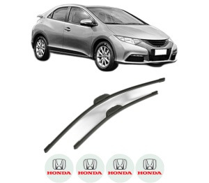 Set stergatoare HONDA CIVIC IX (FK) din 2012-2016, pentru parbriz auto, 2 bucati, Bosch Aerotwin Retrofit, din cauciuc siliconat rezistent, 4 Stickere Auto HONDA v44229