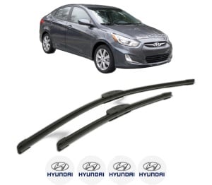 Set stergatoare HYUNDAI ACCENT IV Saloon (RB) din 2010-2017, pentru parbriz auto, 2 bucati, Bosch Aerotwin Retrofit, din cauciuc siliconat rezistent, 4 Stickere Auto HYUNDAI v44849