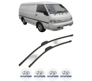 Set stergatoare HYUNDAI H-1 Van (A1) din 2000-2003, pentru parbriz auto, 2 bucati, Bosch Aerotwin Retrofit, din cauciuc siliconat rezistent, 4 Stickere Auto HYUNDAI v52504