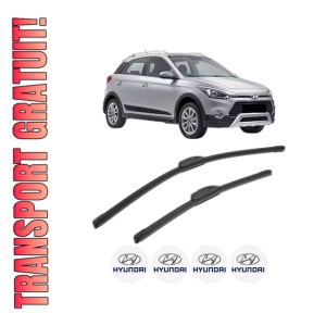 Set stergatoare HYUNDAI i20 ACTIVE (IB, GB) din 2015, pentru parbriz auto, 2 bucati, Bosch Aerotwin Retrofit, din cauciuc siliconat rezistent, 4 Stickere Auto HYUNDAI