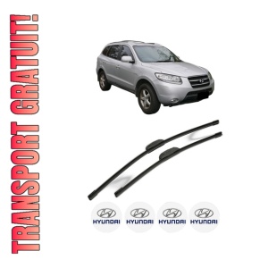 Set stergatoare HYUNDAI SANTA FÉ II (CM) din 2006-2011, pentru parbriz auto, 2 bucati, Bosch Aerotwin Retrofit, din cauciuc siliconat rezistent, 4 Stickere Auto HYUNDAI