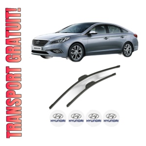 Set stergatoare HYUNDAI SONATA VII (LF) din 2014-2019, pentru parbriz auto, 2 bucati, Bosch Aerotwin Retrofit, din cauciuc siliconat rezistent, 4 Stickere Auto HYUNDAI