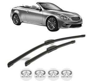 Set stergatoare INFINITI G Convertible din 2010, pentru parbriz auto, 2 bucati, Bosch Aerotwin Retrofit, din cauciuc siliconat rezistent, 4 Stickere Auto INFINITI v44729